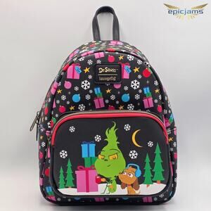 Loungefly How The Grinch Stole Christmas Chibi Duo Mini Backpack New